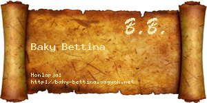 Baky Bettina névjegykártya