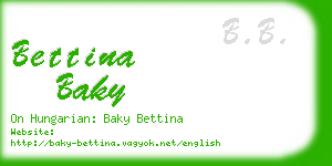 bettina baky business card